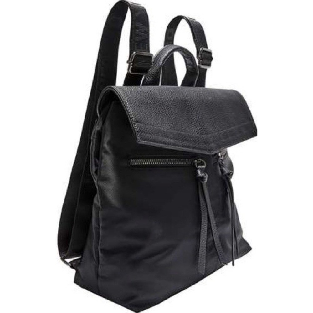 Botkier Backpack‎ Womens Medium Black Nylon New York Logo Strap Travel Gorpcore